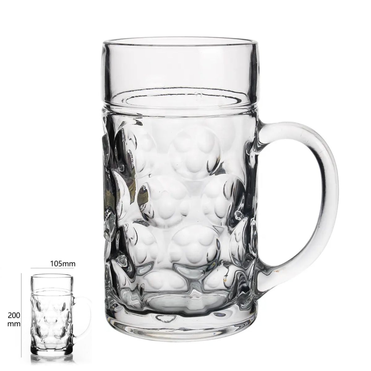 INSPIRA MARKET - Taza vaso de cerveza de vidrio transparente grandes con mango