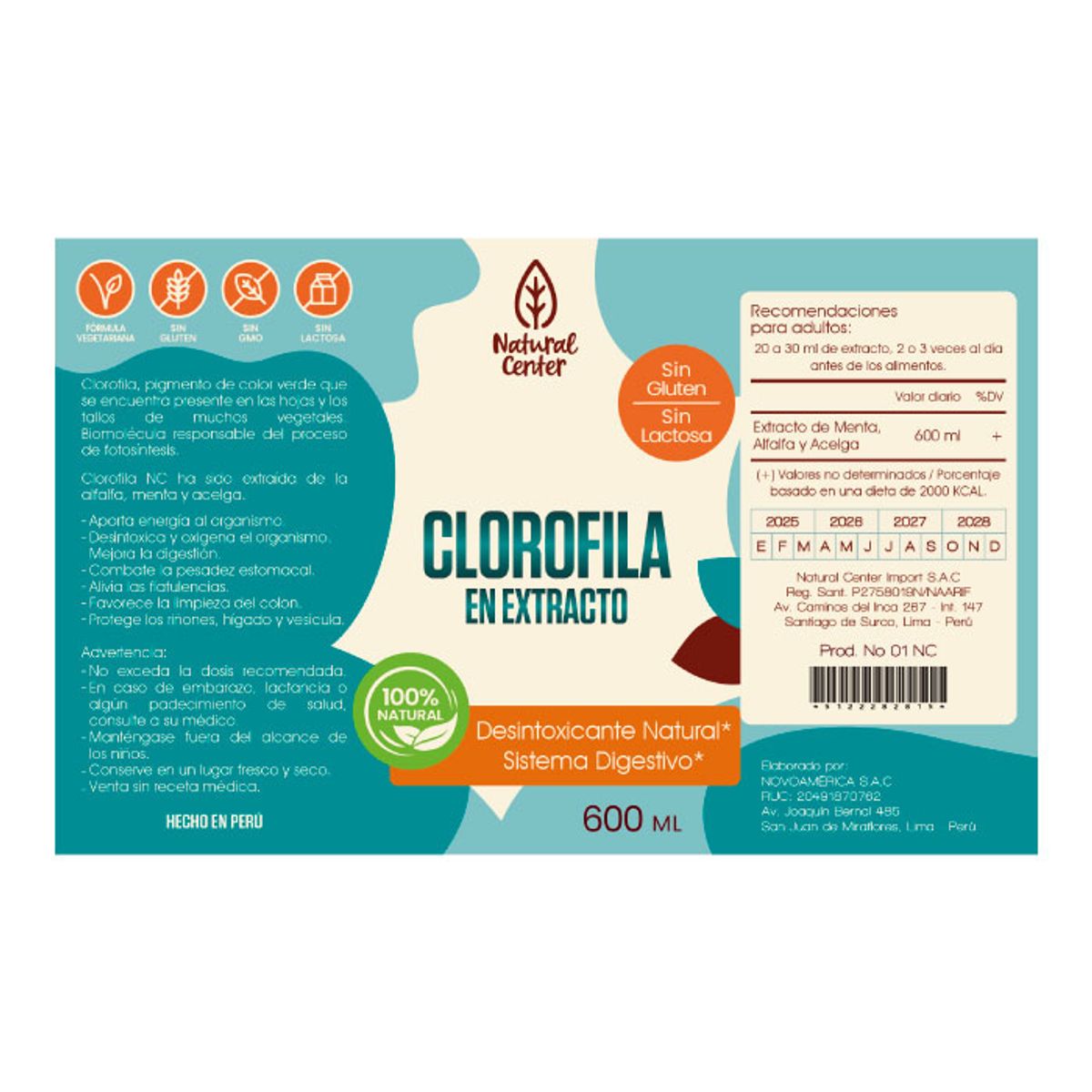 GENERICO - Extracto de Clorofila - 600 ml NC