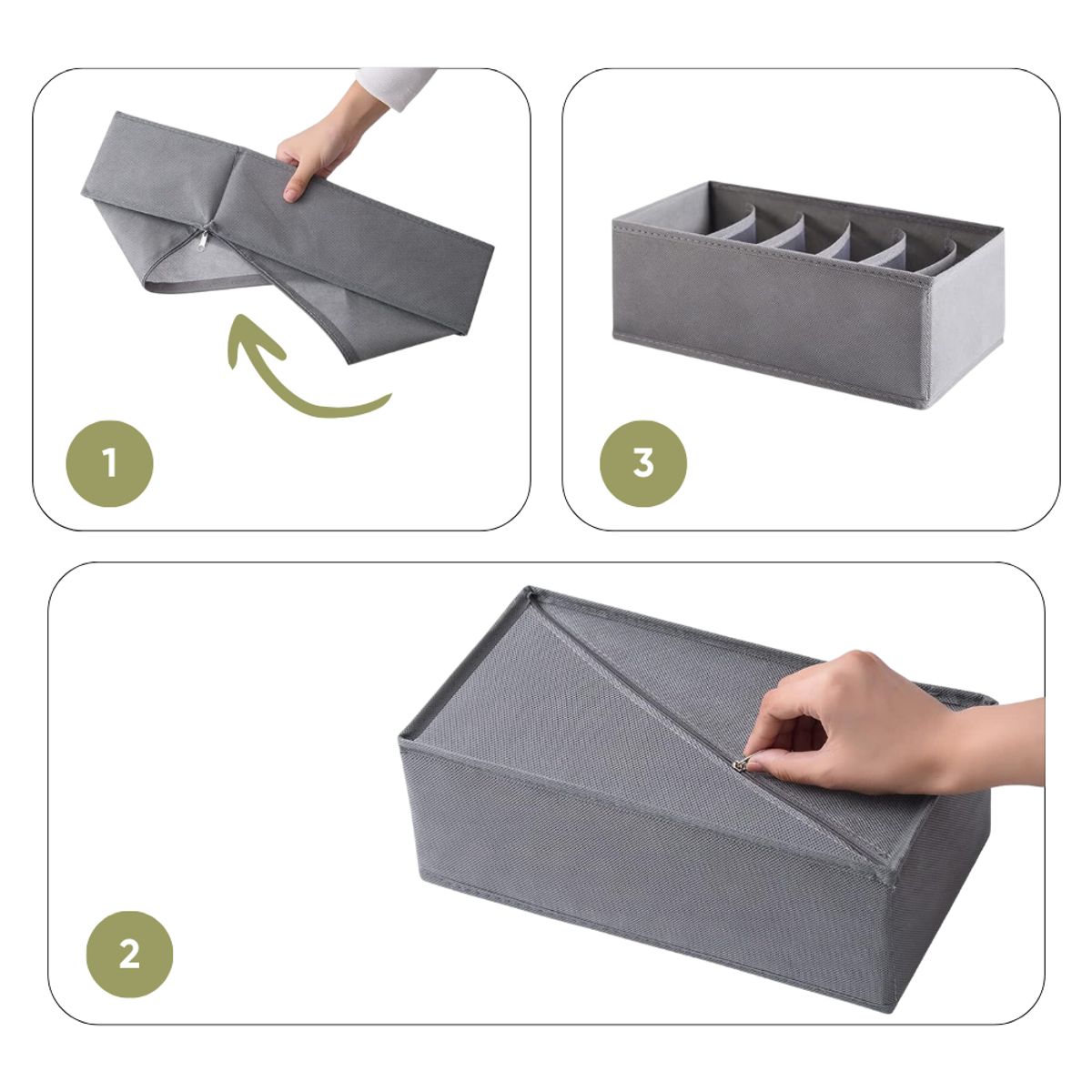 INSPIRA - Organizador de Ropa Interior Delgado Plegable para Cajón