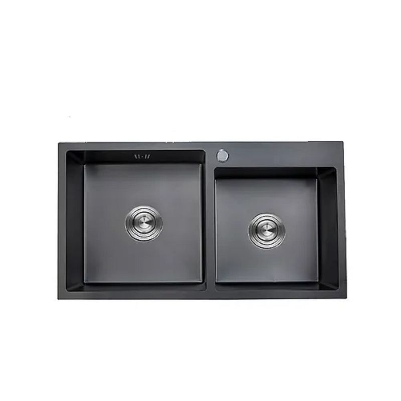 XM - LAVADERO DE COCINA  NANO-NEGRO 2POZAS UD01-8245