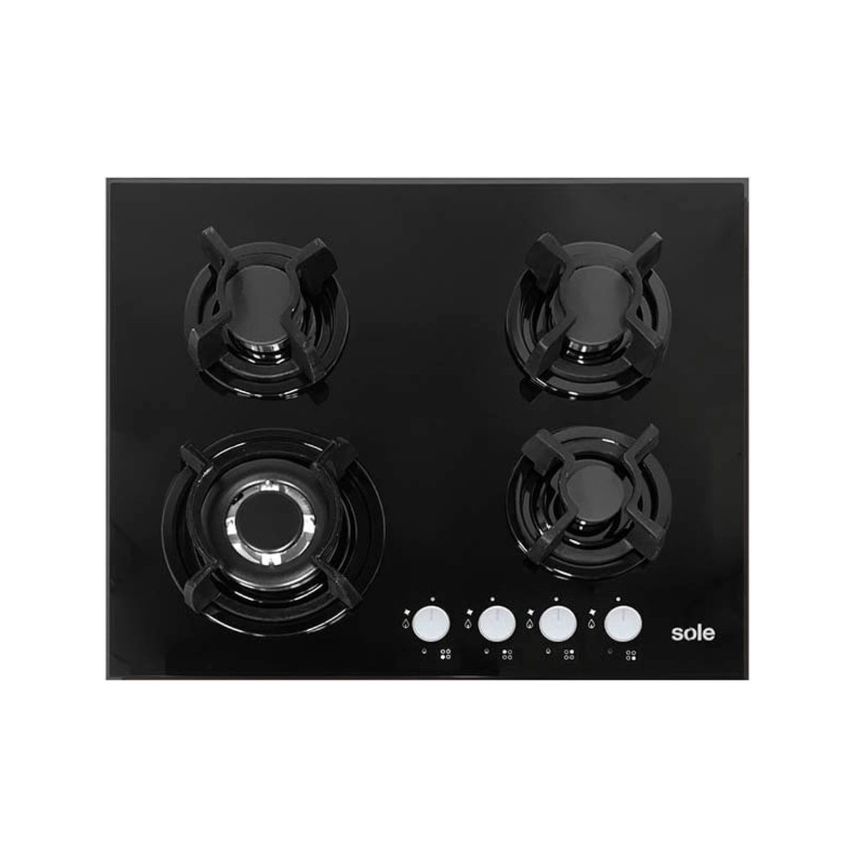 Sole - COCINA ENCIMERA SOLE VIDRIO TEMPLADO SOLCO034 60CM 4 HORNILLAS