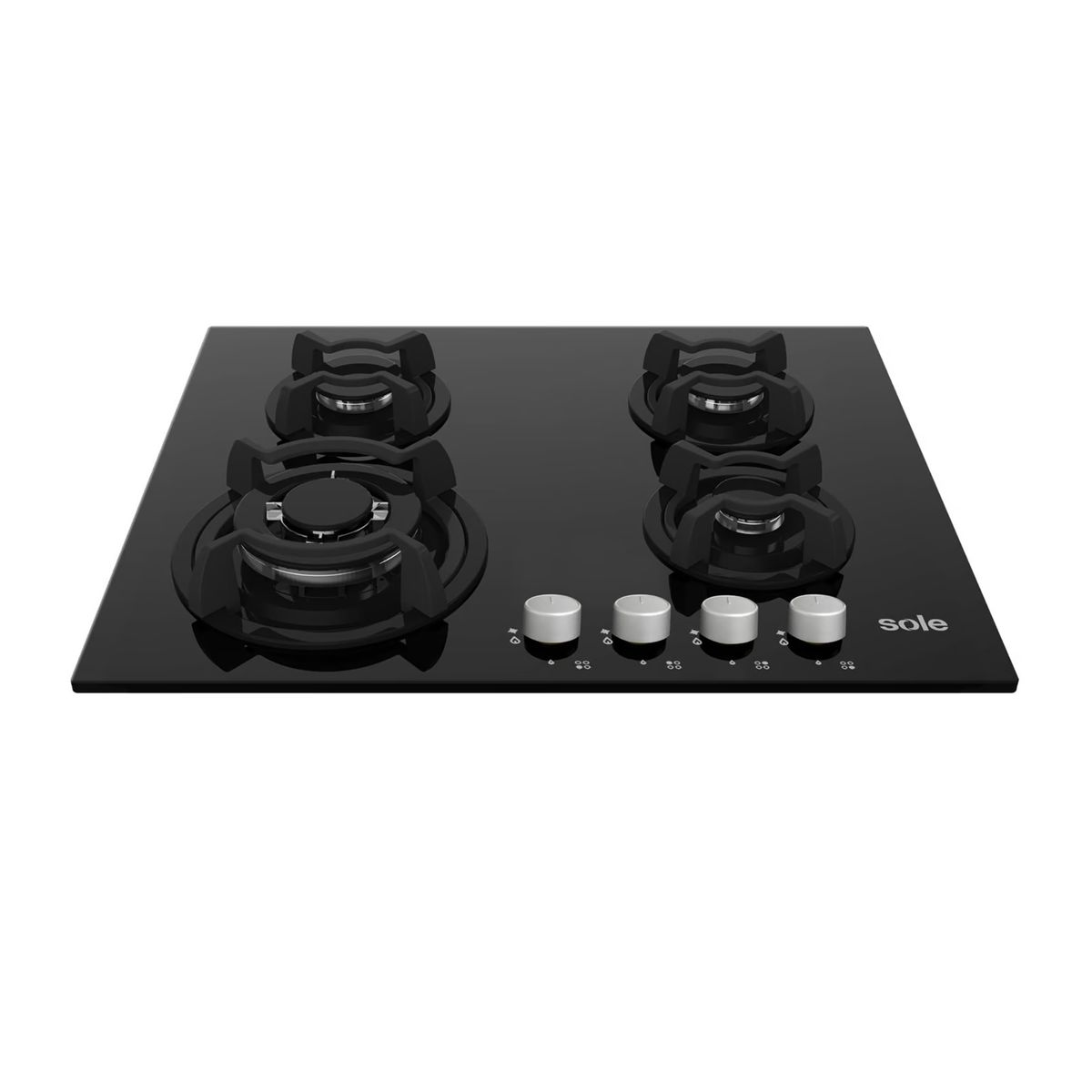 Sole - COCINA ENCIMERA SOLE VIDRIO TEMPLADO SOLCO034 60CM 4 HORNILLAS
