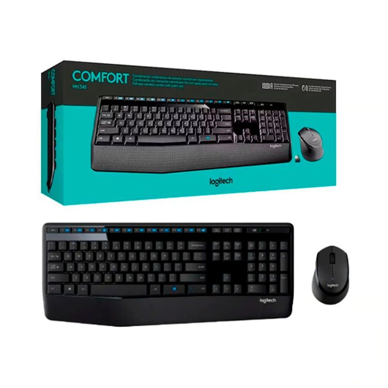 LOGITECH - KIT LOGITECH TECLADO + MOUSE MK345 WIRELESS 920-007820 BLACK