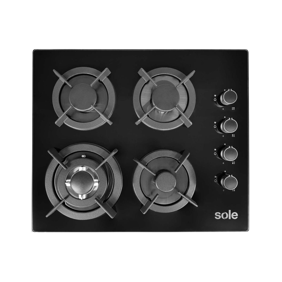 SOLE - COCINA ENCIMERA SOLE VIDRIO TEMPLADO 	SOLCO068 60CM 4 HORNILLAS
