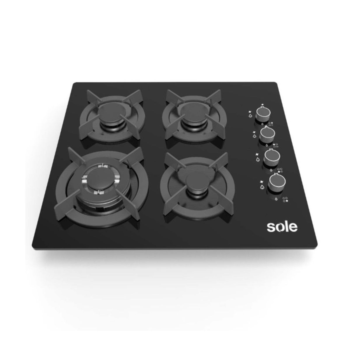 SOLE - COCINA ENCIMERA SOLE VIDRIO TEMPLADO 	SOLCO068 60CM 4 HORNILLAS