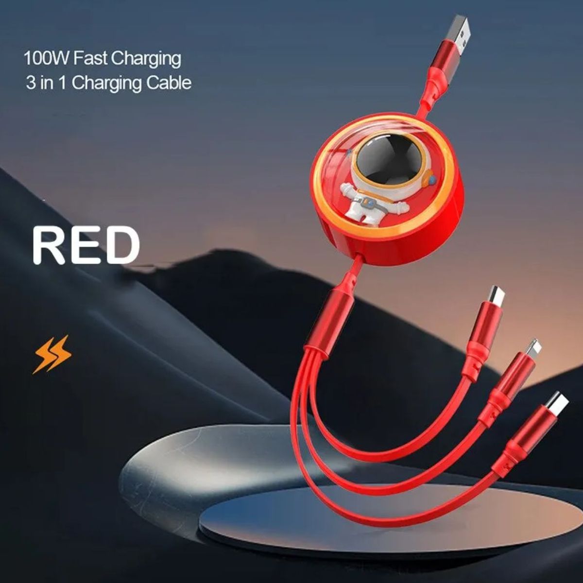 GENERICO - ABLE CARGADOR MULTIPLE RETRÁCTIL 3 en 1 