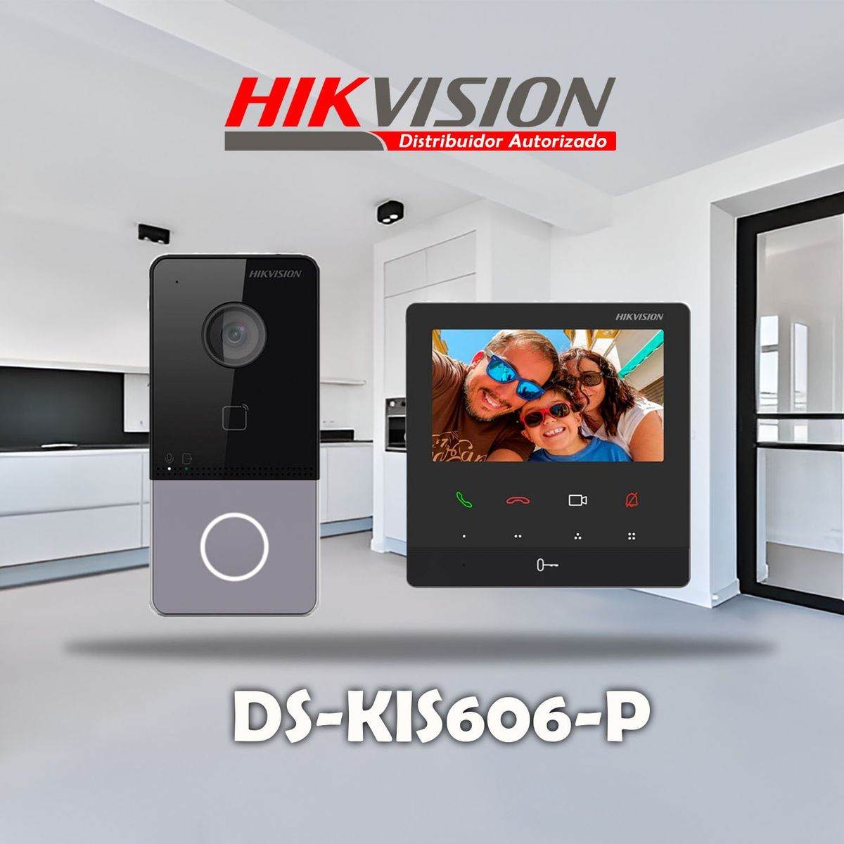 HIKVISION - VIDEOPORTERO IP WIFI DS-KIS606 HIKVISION FULL HD 2 ANEXOS IP LLAMADA APP