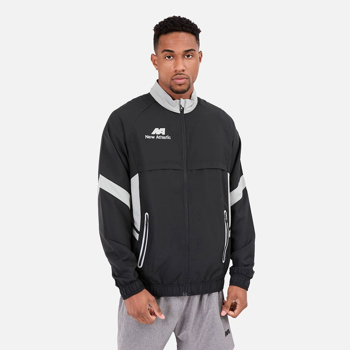 NEW ATHLETIC - Cortaviento New Athletic Logan Negro Con Gris Hombre