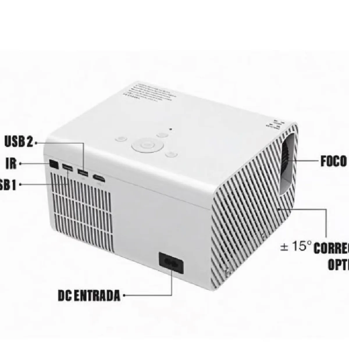 SMART - Mini Proyector Yus T10 Smart LED 1080p WiFi/ Bluetooth 2400 lúmenes hasta 200” Android