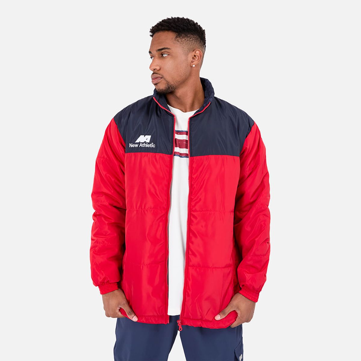 NEW ATHLETIC - Casaca New Athletic Walter Rojo Con Azul Marino Hombre