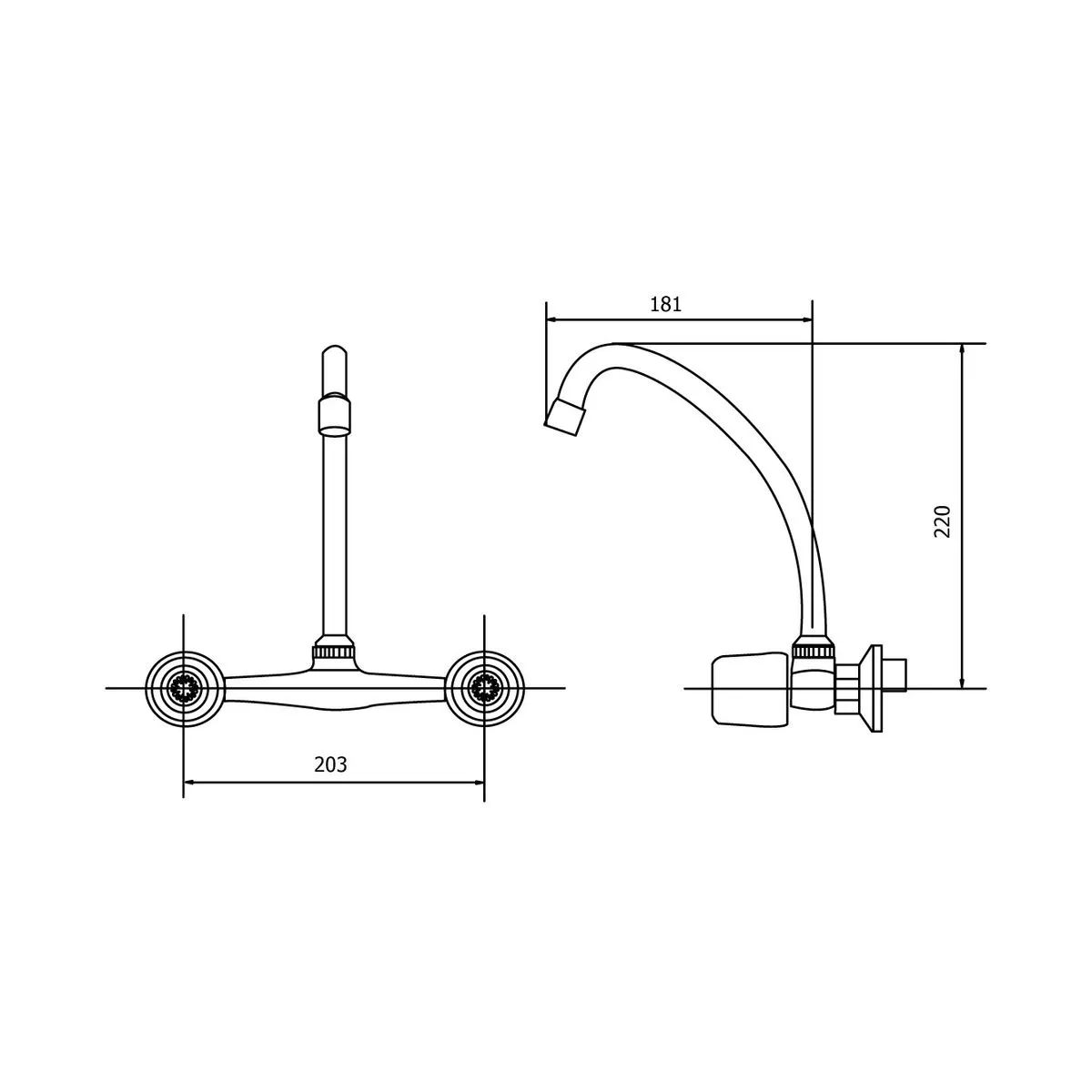 ITALGRIF - Mezcladora tipo Ganso para Cocina en Bronce Cromado