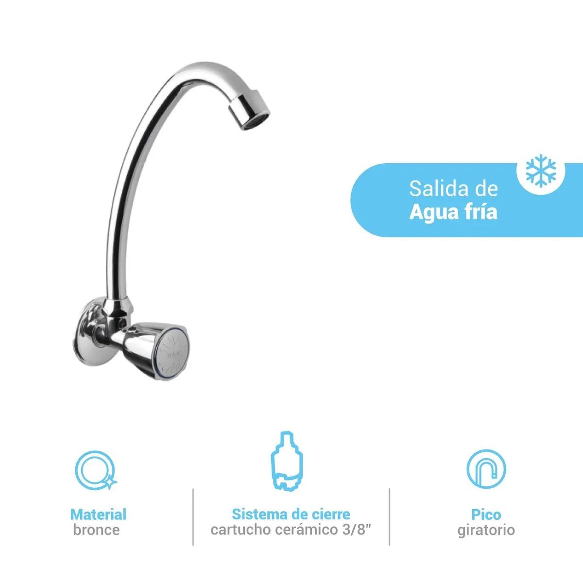 ITALGRIF - Grifería tipo Ganso para Cocina en Bronce Cromado Italgrif