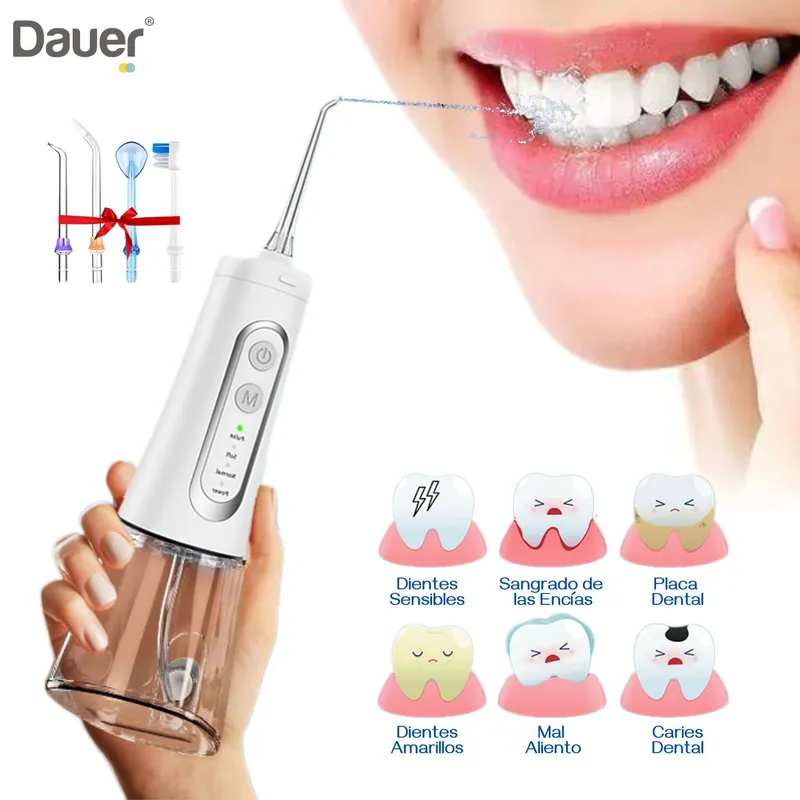 DAUER - Irrigador Bucal Eléctrico IPX7 Inalámbrico recargable Profesional