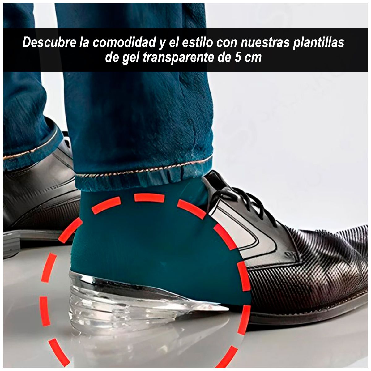 GENERICO - Plantillas para estatura de gel Transparente 5cm