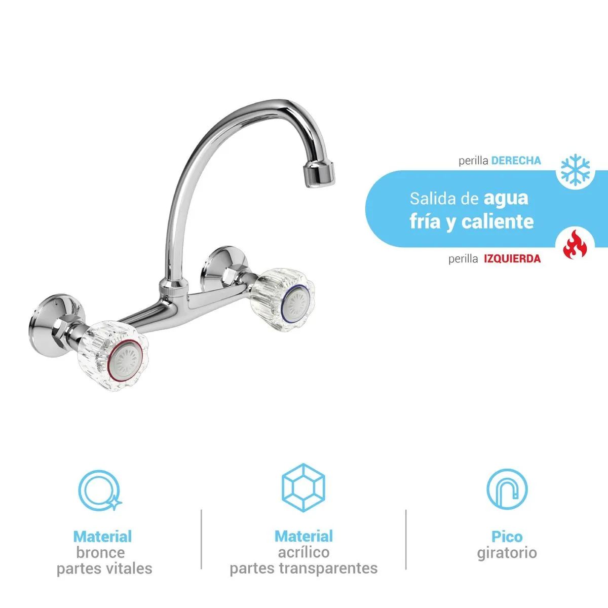 ITALGRIF - Mezcladora tipo Ganso para Cocina en Bronce Cromado