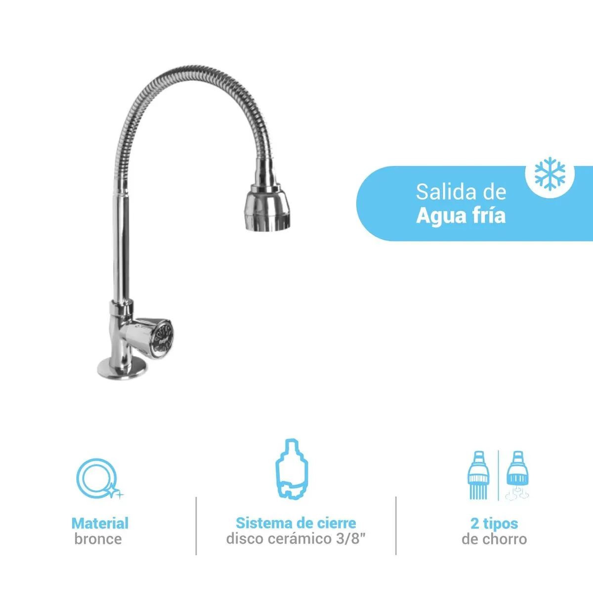 ITALGRIF - Grifería tipo Ganso para Cocina en Bronce Cromado Italgrif