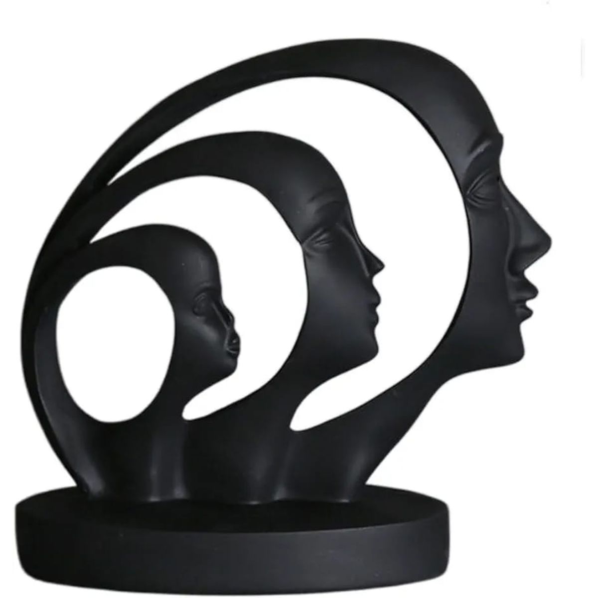 GENERICO - Adorno figura decorativa cara abstracta color negro
