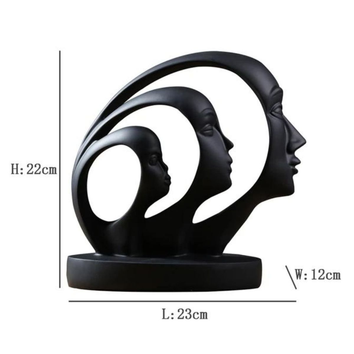 GENERICO - Adorno figura decorativa cara abstracta color negro