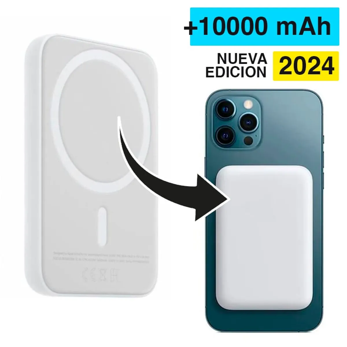 GENERICO - Kit Cargador Inalámbrico Magsafe para Iphone 10000 + Cargador 20w