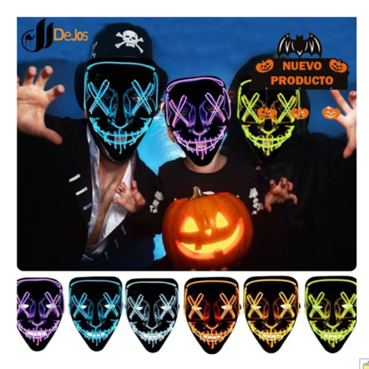 GENERICO - Máscara de purga de Halloween máscara de luz LED