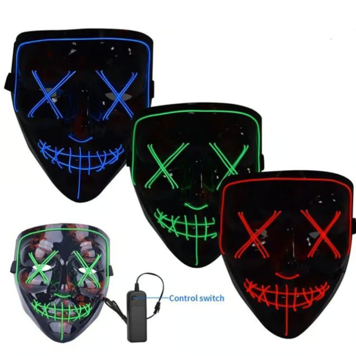 GENERICO - Máscara de purga de Halloween máscara de luz LED