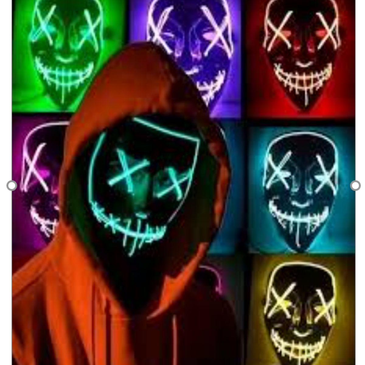 GENERICO - Máscara de purga de Halloween máscara de luz LED