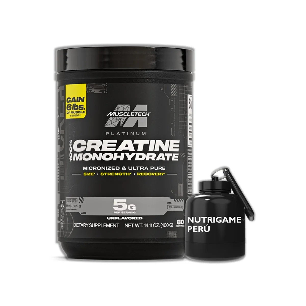 MUSCLETECH - Creatina Muscletech 400Gr Creatine Platinum +PORTA - Tienda Física