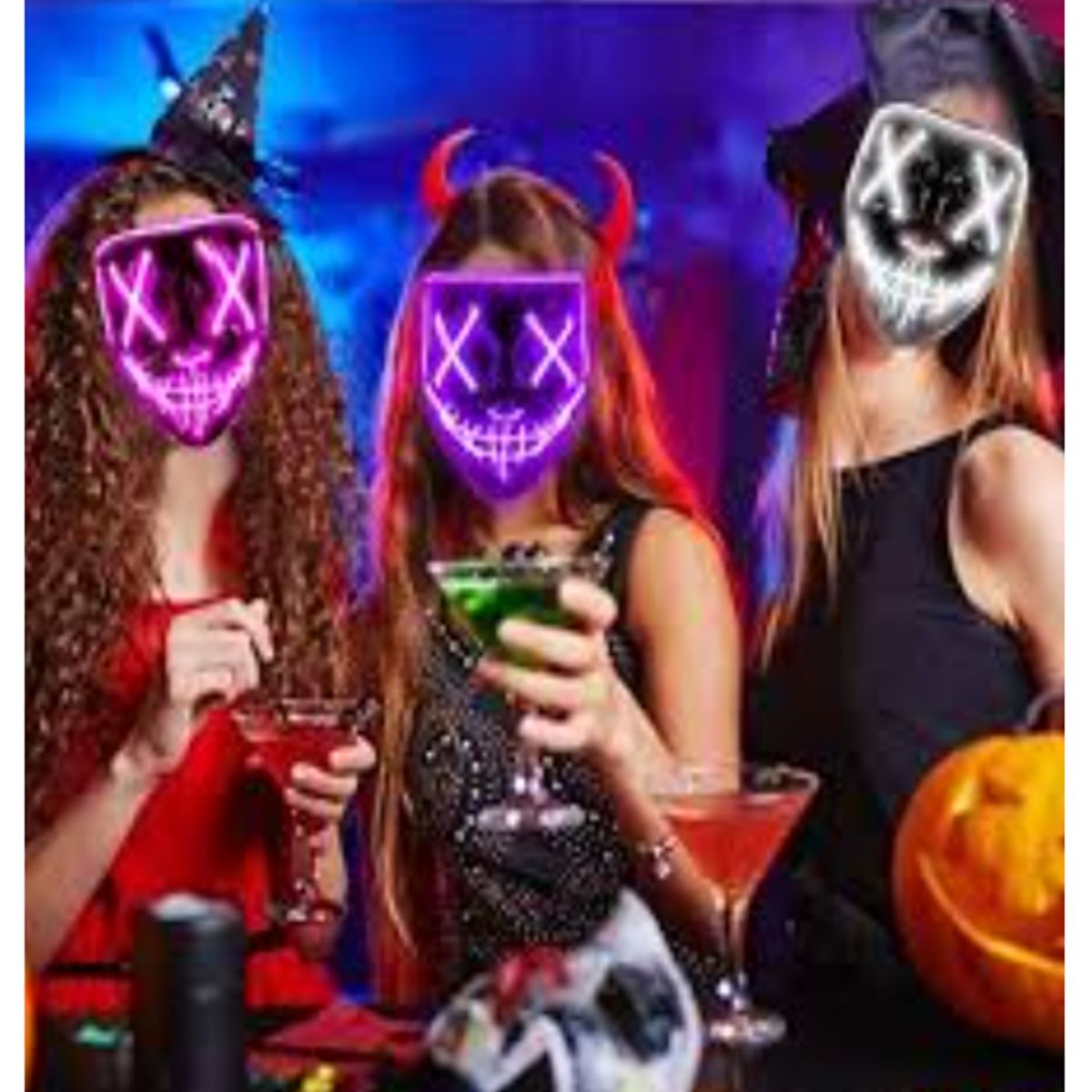 GENERICO - Máscara de purga de Halloween máscara de luz LED
