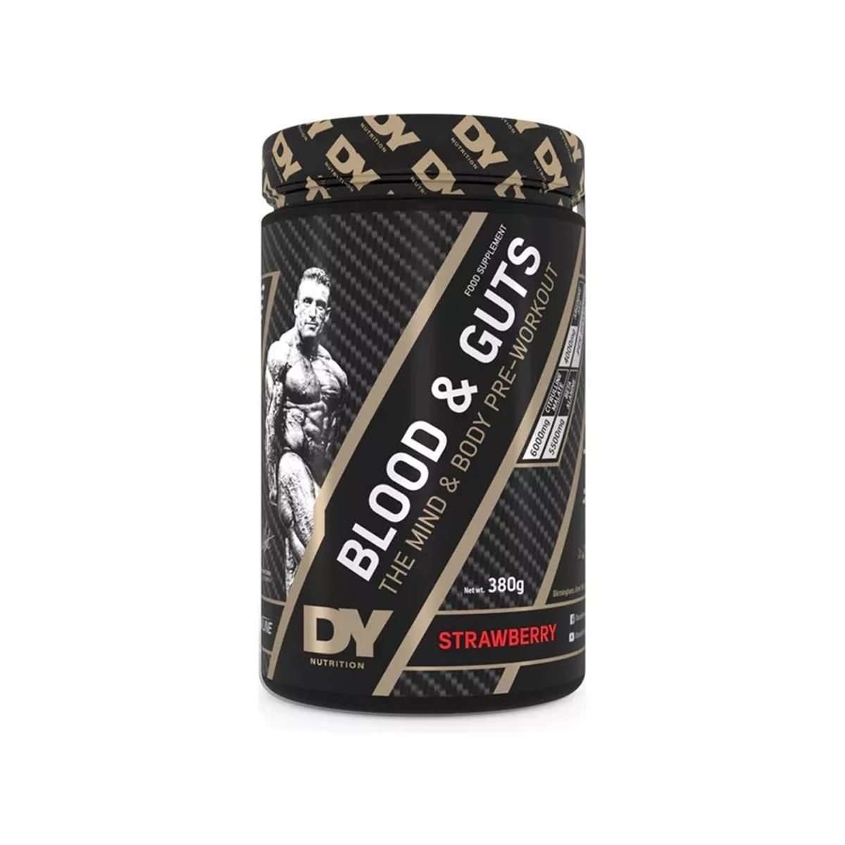 DORIAN YATES - Blood And Guts 40 Servicios Pre entreno Dorian Yates Sabor Strawberry