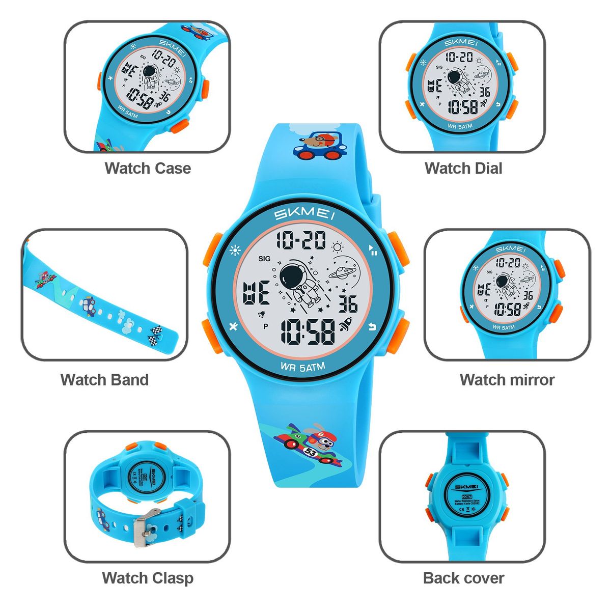 SKMEI - Reloj Skmei 2267 Racing Carro botones naranja con luces_.