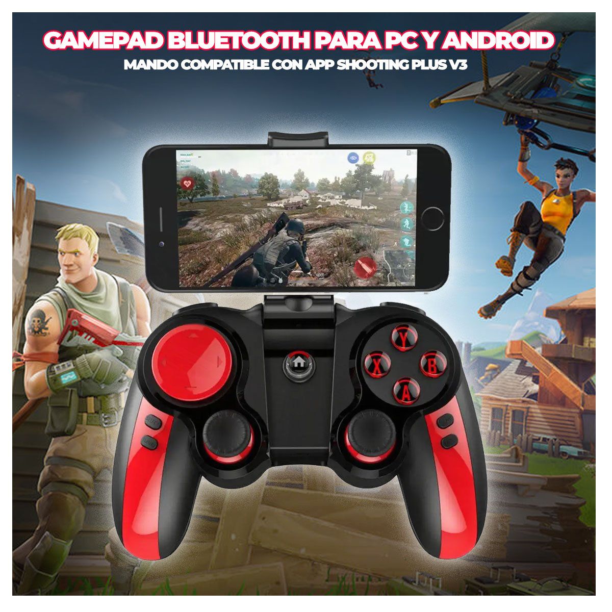 SEISA - Mando Gamepad Bluetooth Turbo Para PC y Smartphone