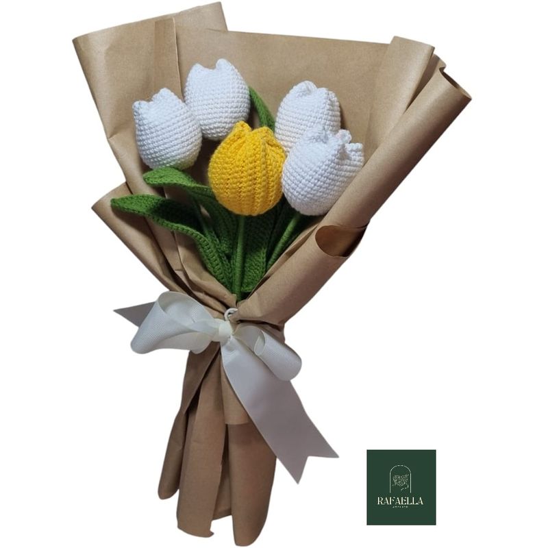 GENERICO - RAMO DE FLORES ETERNAS TEJIDAS A CROCHET ALMA