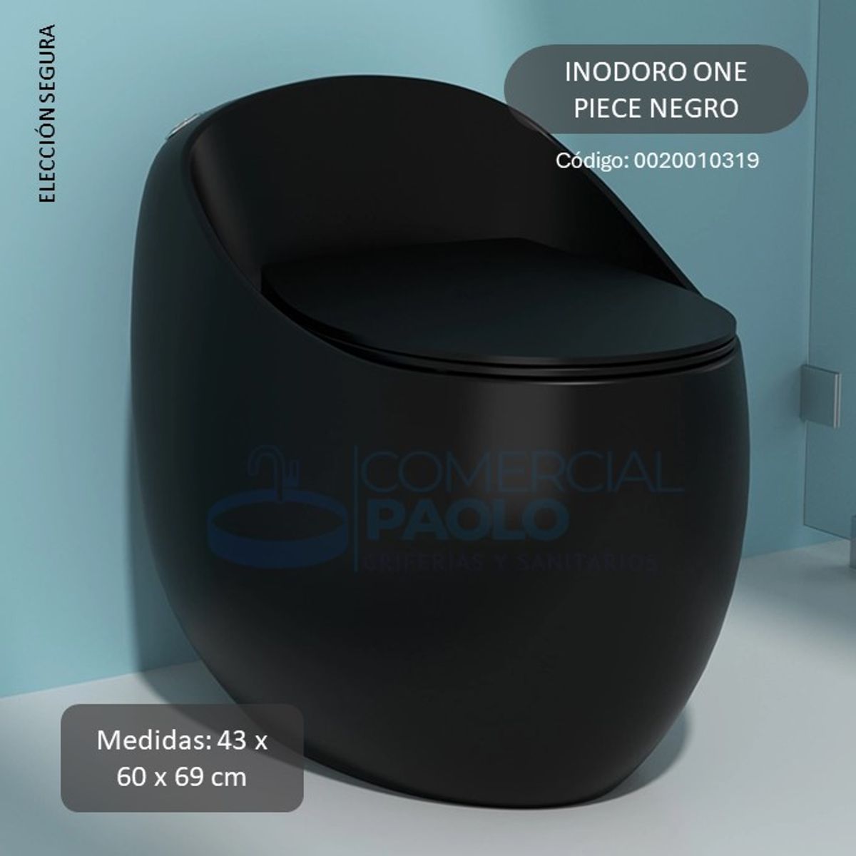 FRATELLI - INODORO ONE PIECE OVALADO NEGRO BRILLANTE