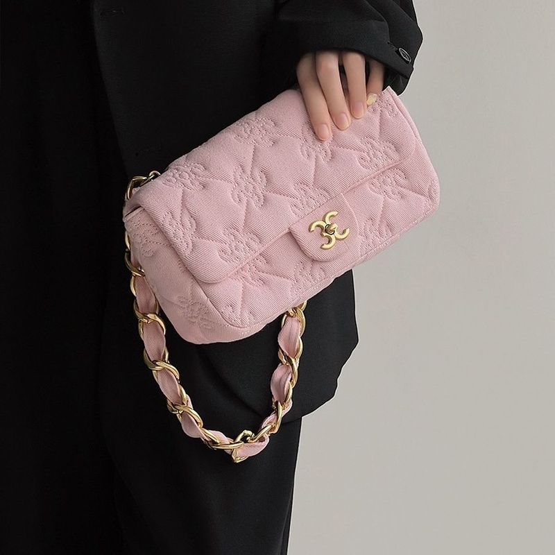 DANWEILE - Bolso bandolera con cadena vaquera para mujer novedad de 2024-Rosa