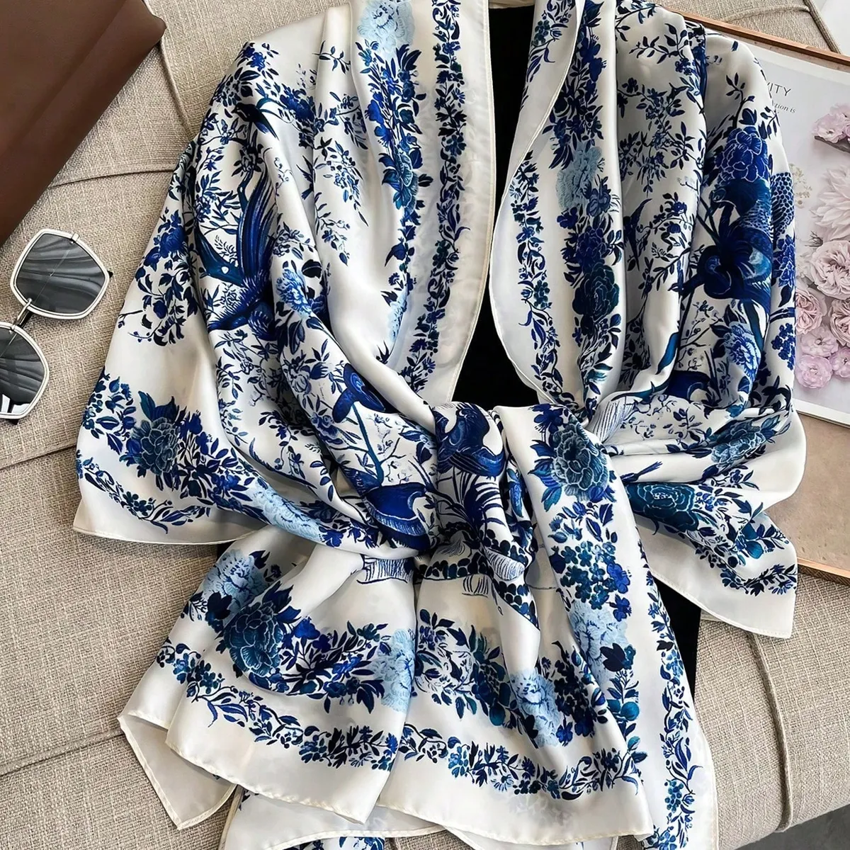 KAST PE - Bufanda Pashmina Esther de Seda  - Pañuelo Diseño de Mujer