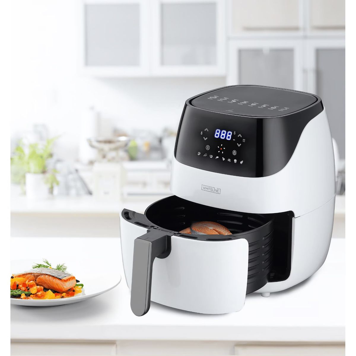 WHITELINE - Freidora de Aire Digital de 4 5L Whiteline DH-202A Blanco