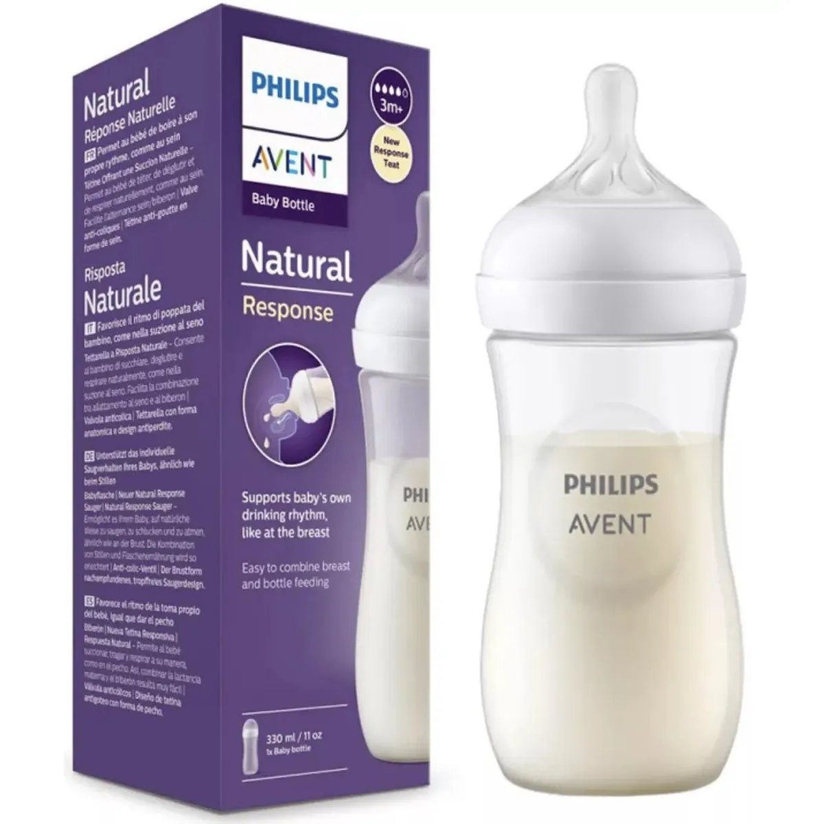 AVENT - Pack Biberone Avent Vidrio 240ml ABS 330ml Y Escobilla Niña