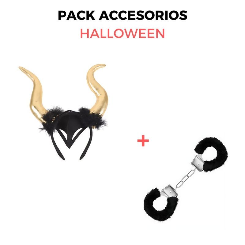 GENERICO - Pack Accesorios Para Disfraz Halloween Party Gold