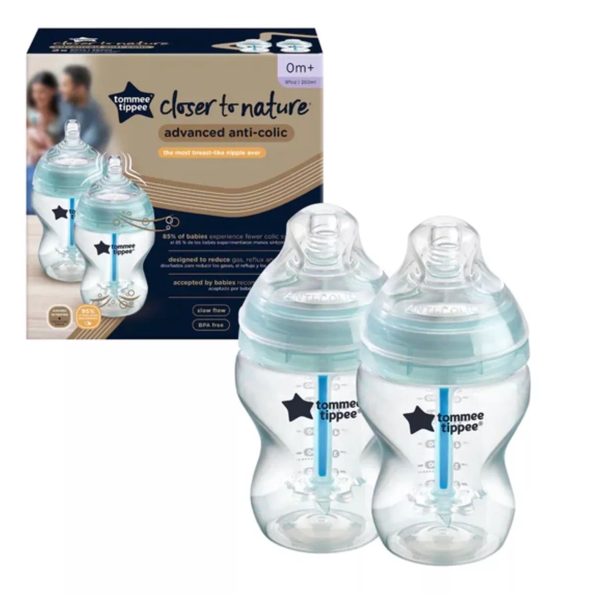 TOMMEE TIPPEE - Pack Biberón Anti Cólicos Avanzado 9oz Tommee Tippee Pack 2u