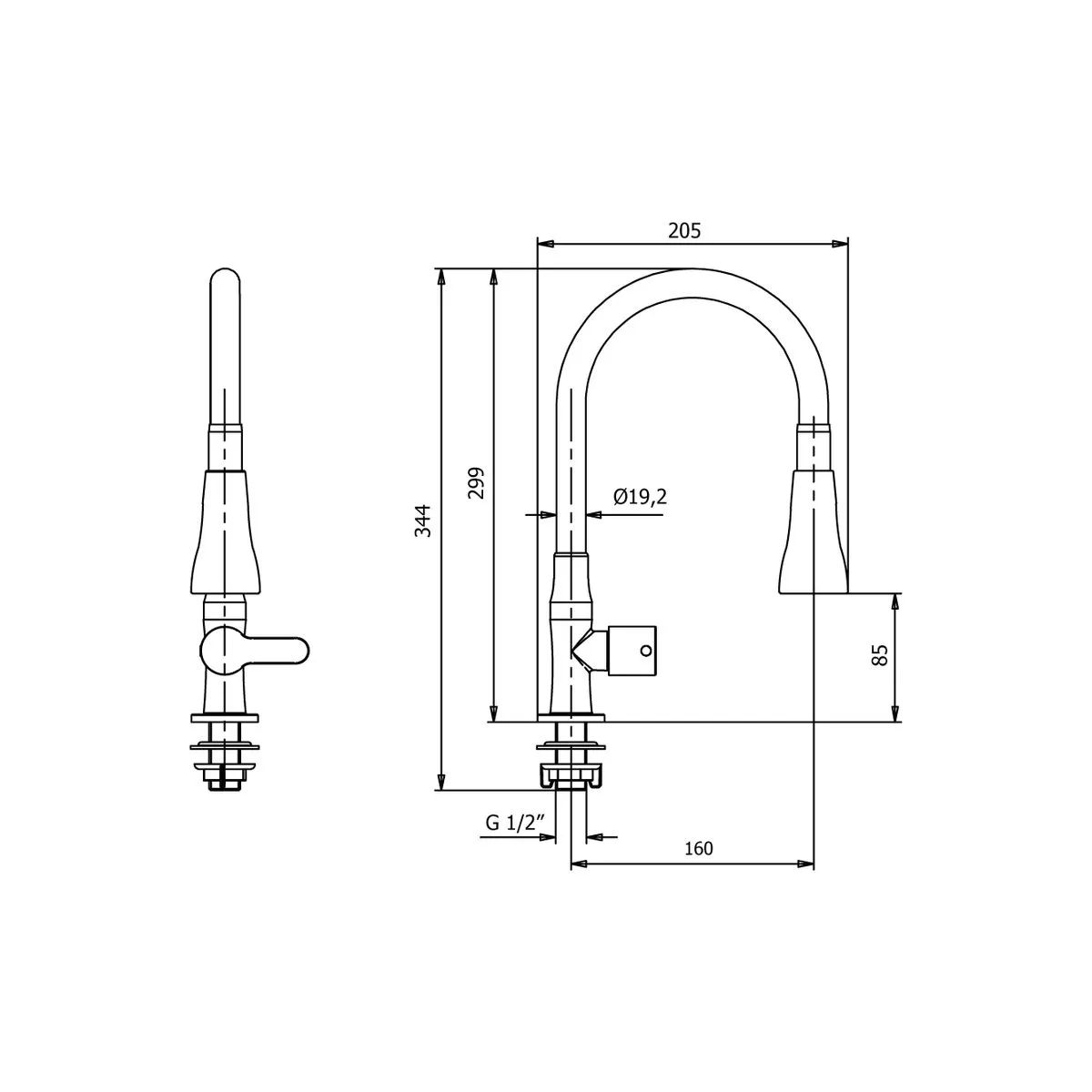 VAINSA - Grifería tipo Ganso para Cocina Modelo Maui Acero Inoxidable