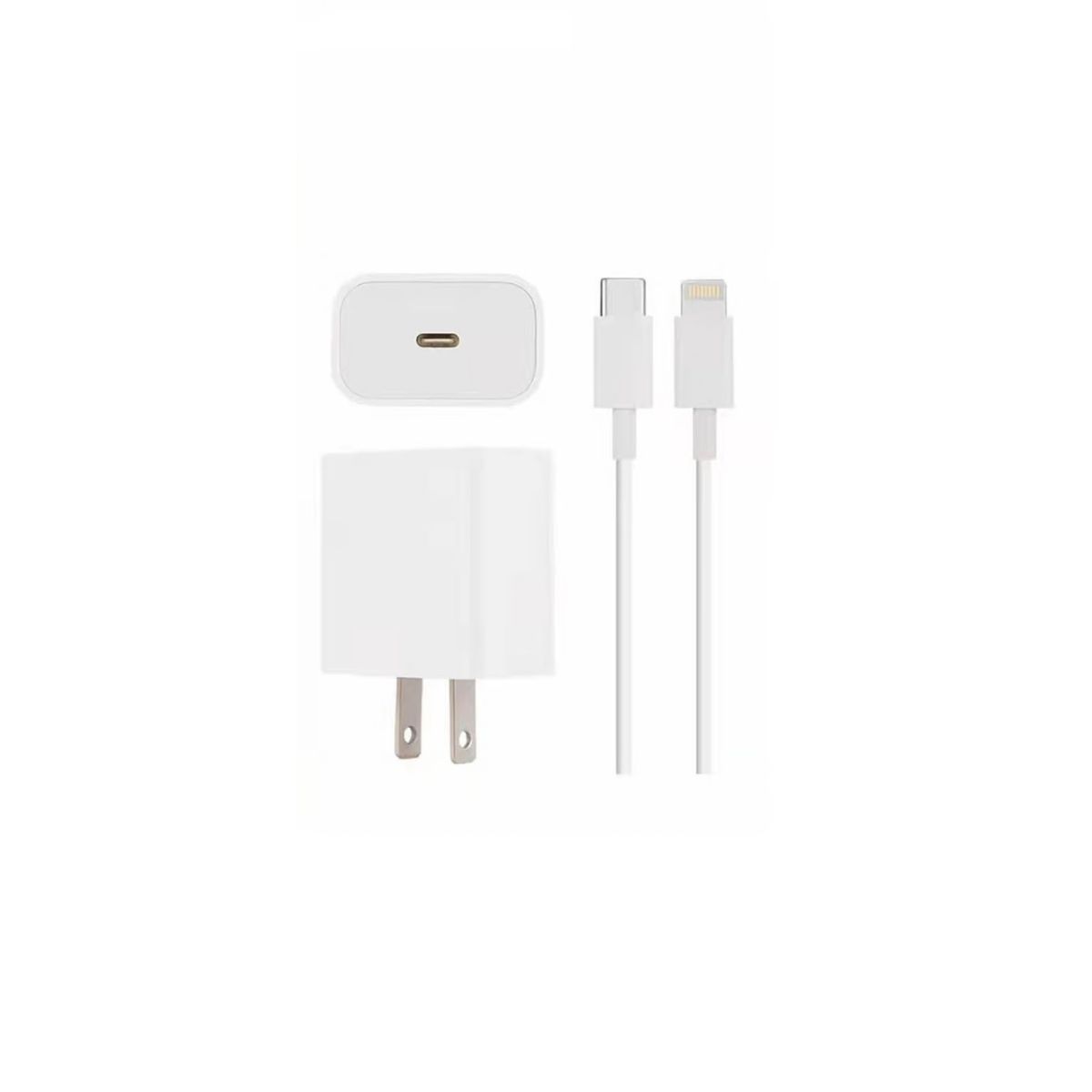 GENERICO - Combo Cubo 20W y Cable Tipo C a Lightning para iPhone
