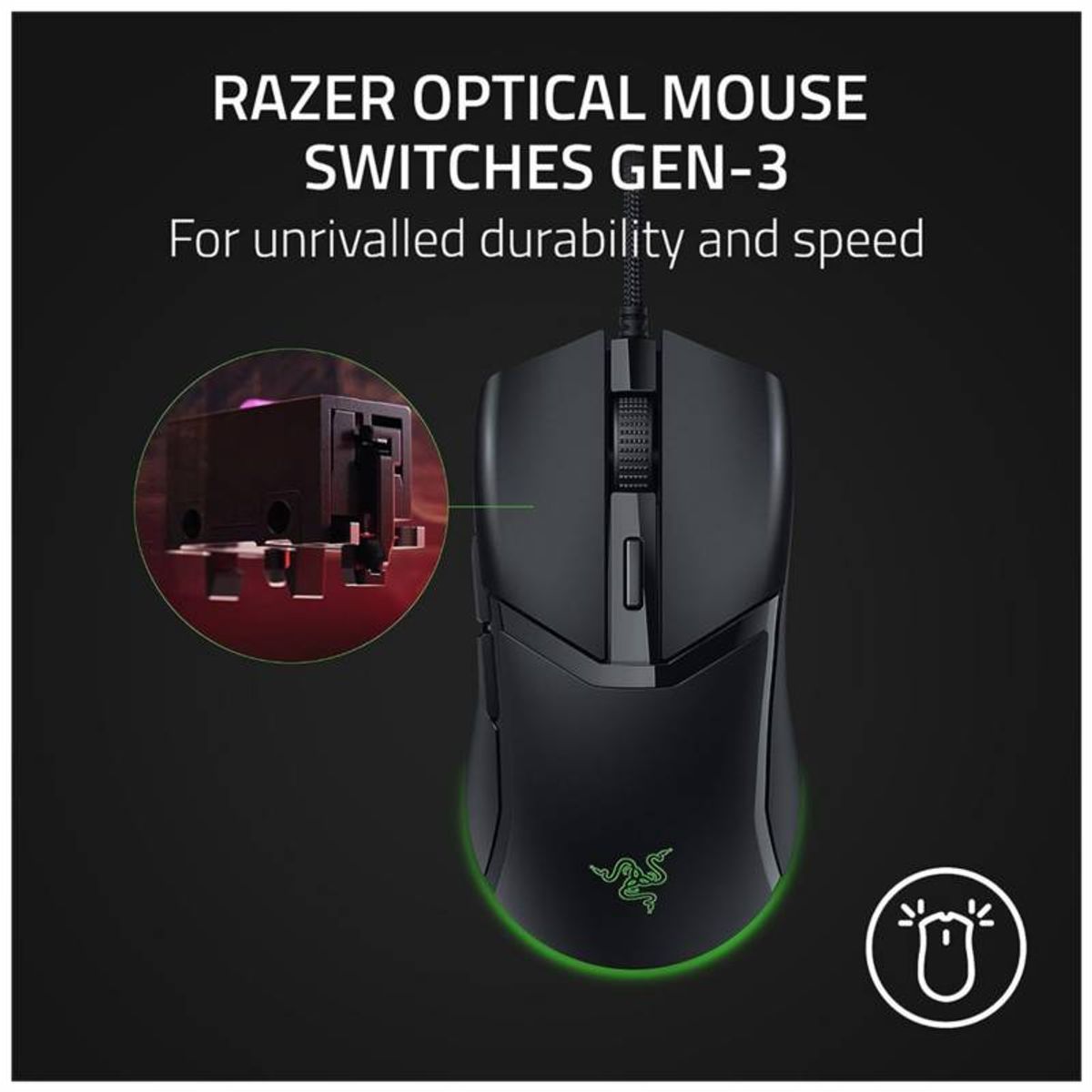 RAZER - Mouse Razer Cobra 8500 DPI Switch Optico Chroma Black