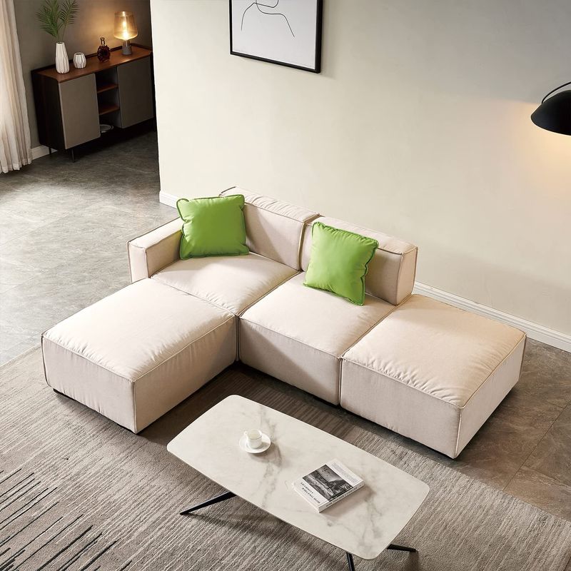AMOBLART - Seccional BILBAO2.0 COLOR BEIGE  2COJINES