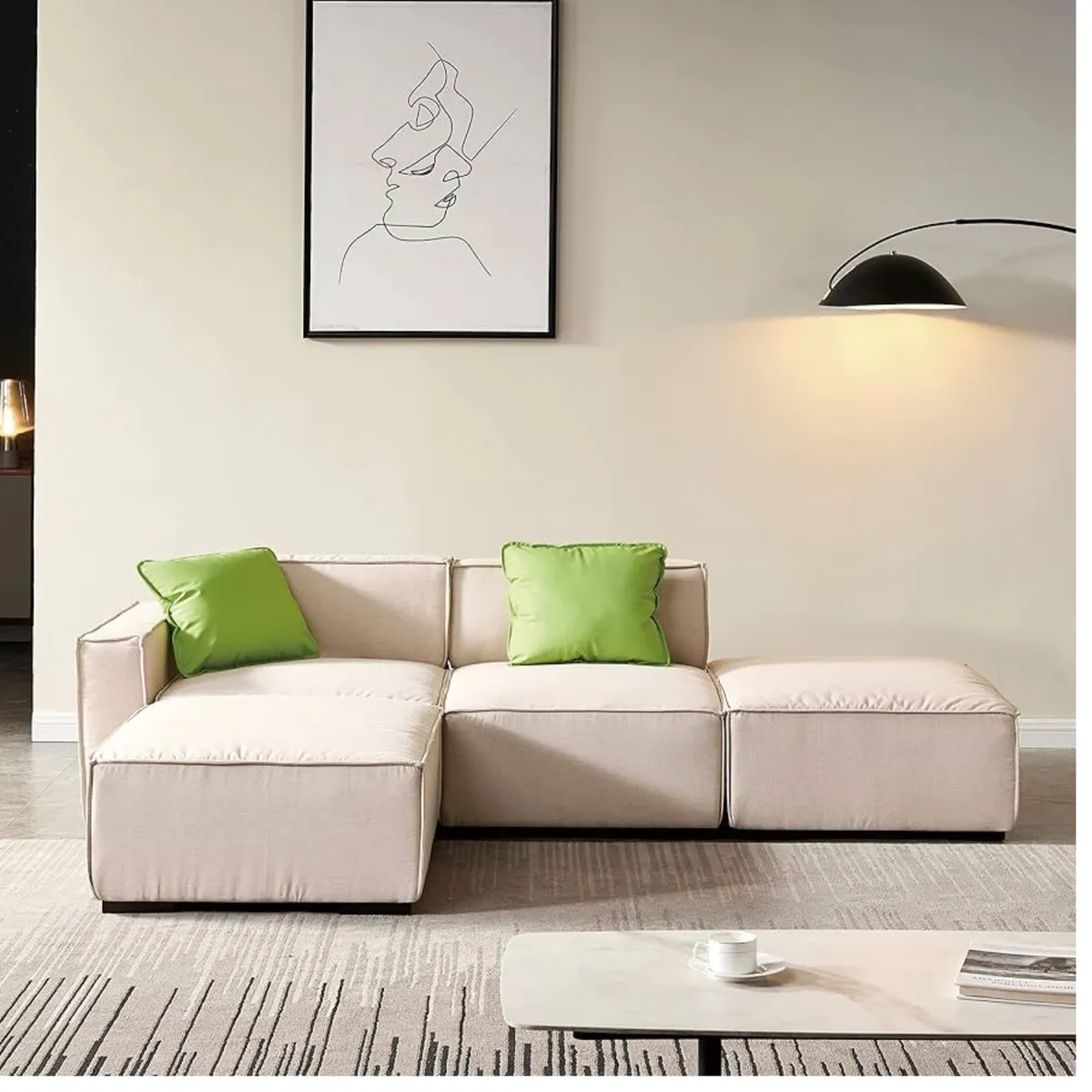 AMOBLART - Seccional BILBAO2.0 COLOR BEIGE  2COJINES