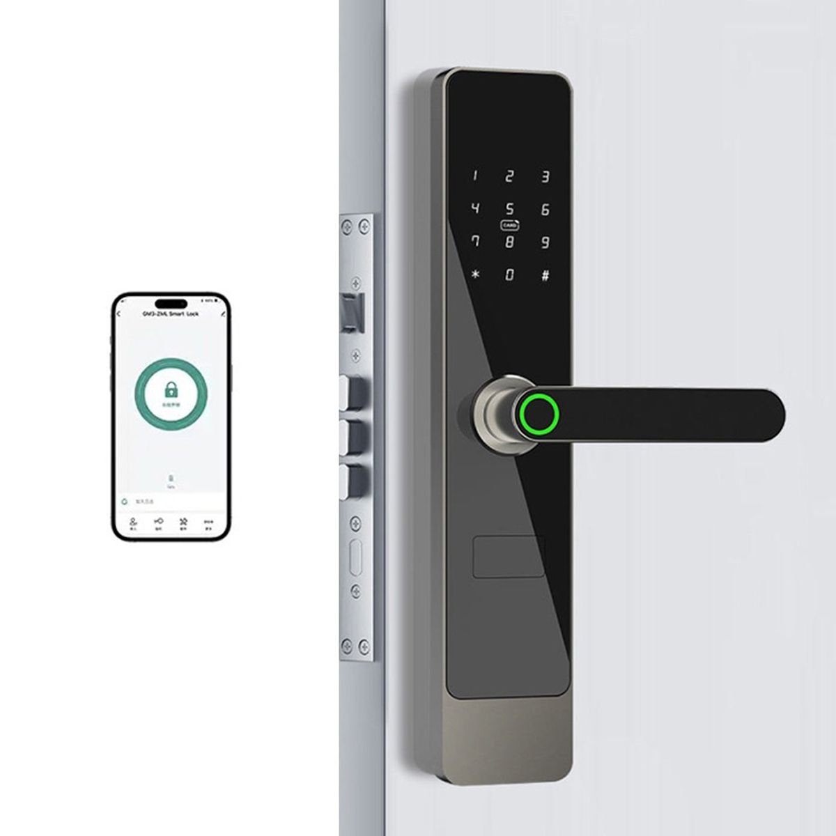 TECH CARE - Cerradura grande Inteligente con seguro 6 modos+ Asesoría Instalación