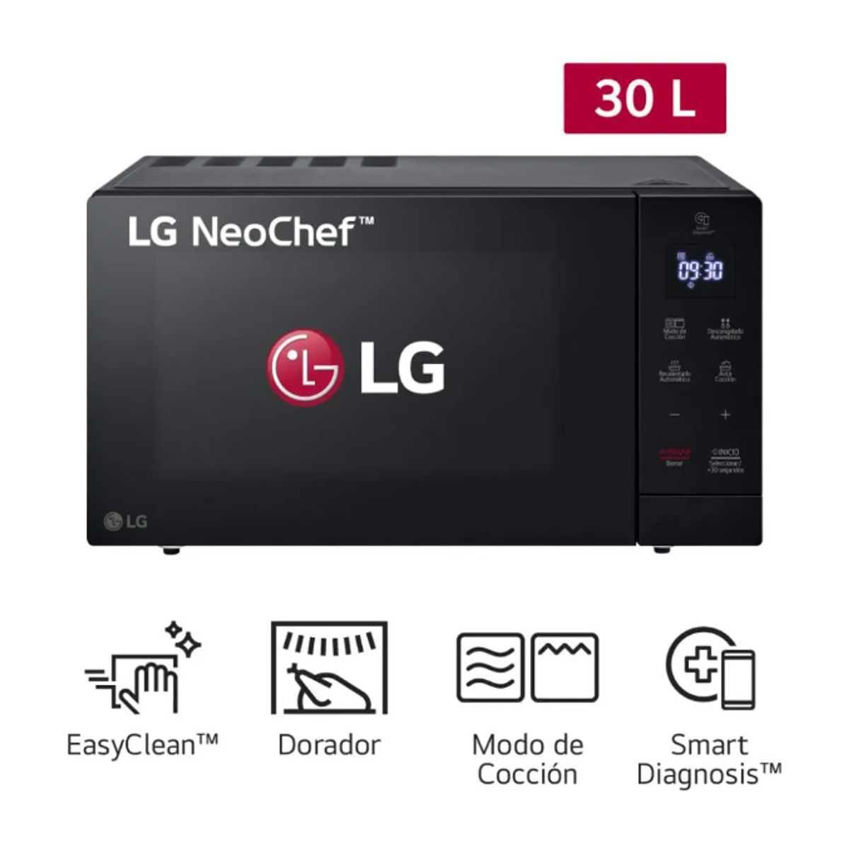LG - HORNO MICROONDAS LG EASYCLEAN 30L MH7032JAS NEGRO.