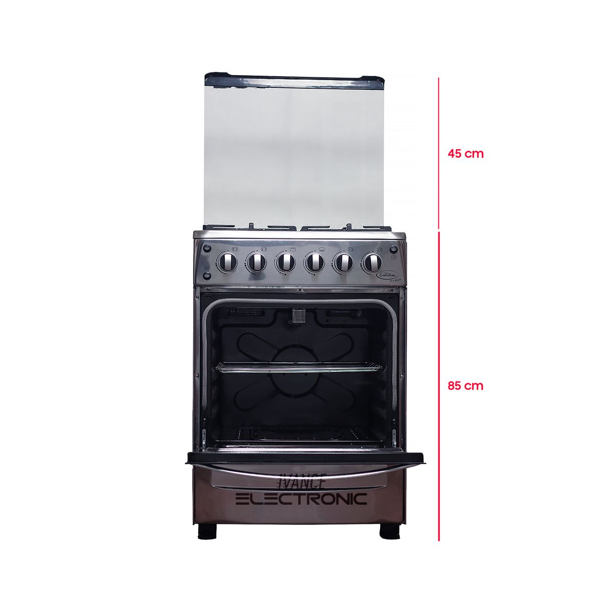 EVOLUTION - Cocina a Gas 4 Hornillas Triple Llama (Acero Inoxidable) Croma 24"
