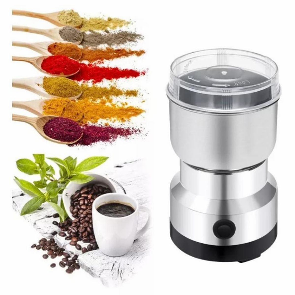 SUI GENERIS - MOLINILLO ELÉCTRICO GRANOS Y SEMILLA DE 4 CUCHILLAS