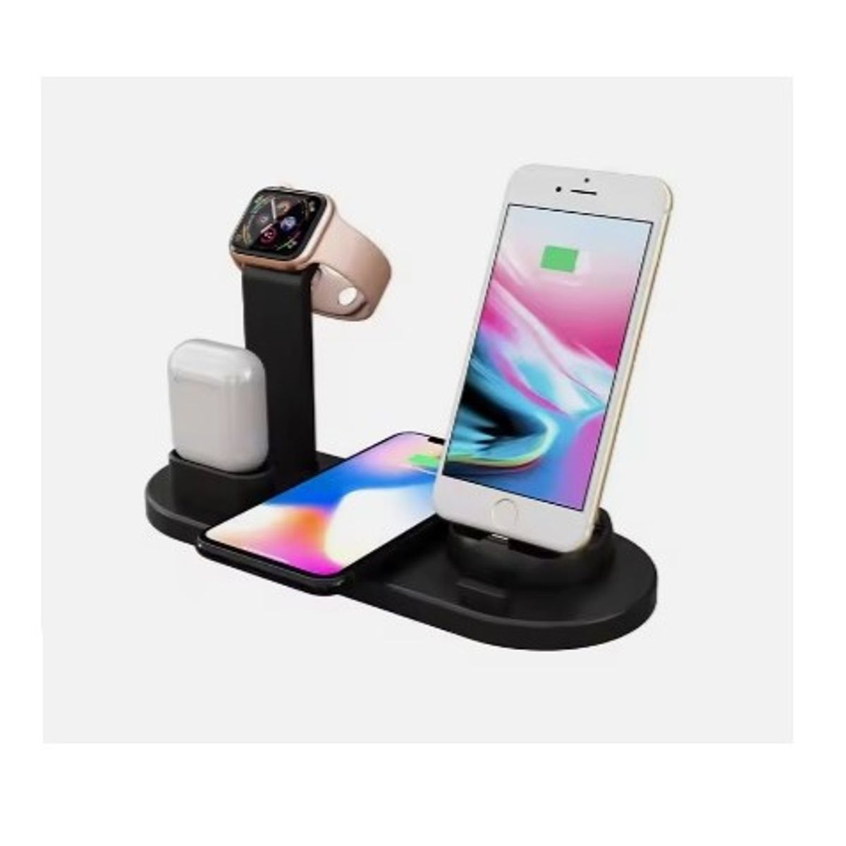 GENERICO - ESTACIÓN DE CARGADORES 5 EN 1 - CELULARES, AURICULARES, SMART WATCH