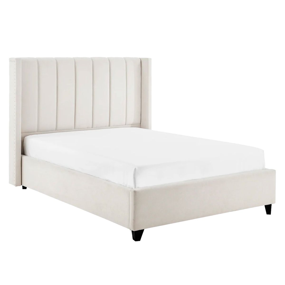 GENERICO - Cama Tapizada Listón Nia Ivory Queen